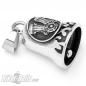 Preview: V2 Engine Block With Flames Biker-Bell Stainless Steel Engine Ride Bell Lucky Charm